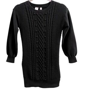GAP KIDS DRESS, Size L / 10, Black Long Sleeve Cable Knit Sweater Dress.